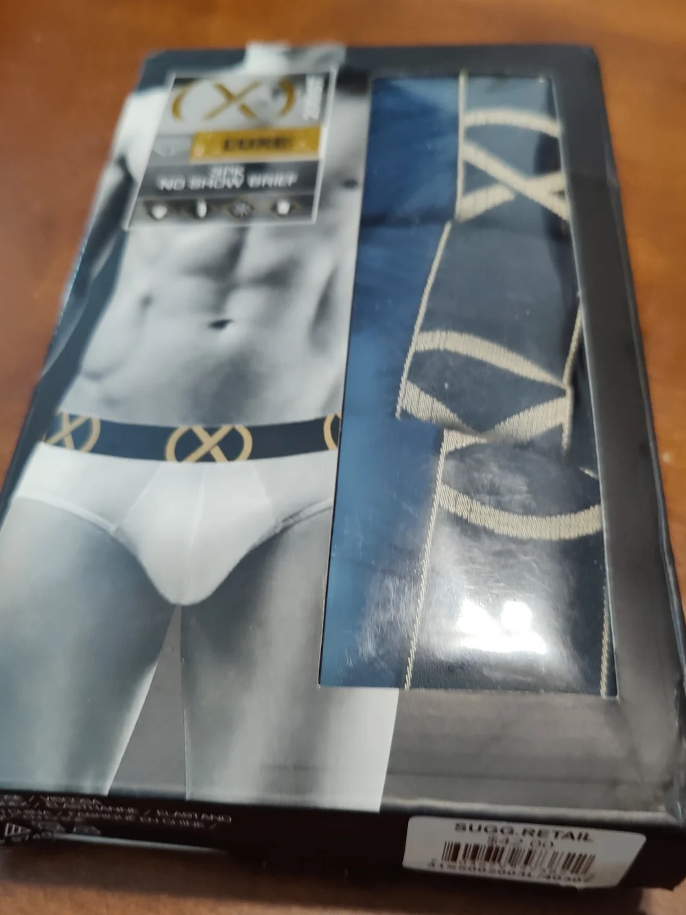 NEW Large 36/38 3-Pack Luxe No-Show Briefs in Navy by 2xist